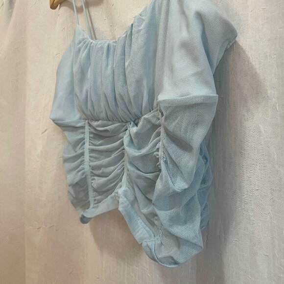 Blue Mesh Tank Top - Picture 2 of 4